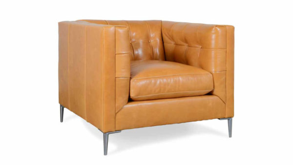 Arden Leather Chair 37 x 35 Dakota Modern Saddle 3 1