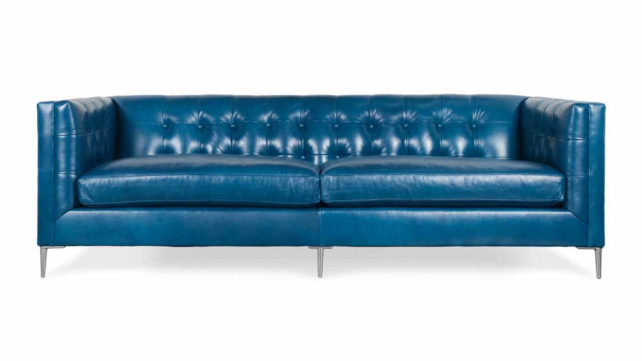 Arden Leather Sofa 93 x 38 Echo Blue Marlin 1 1