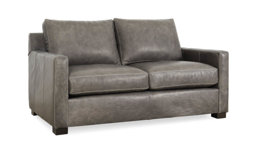 Brevard Leather Loveseat 62 x 38 Brentwood Wolf MILLED by COCOCO Home