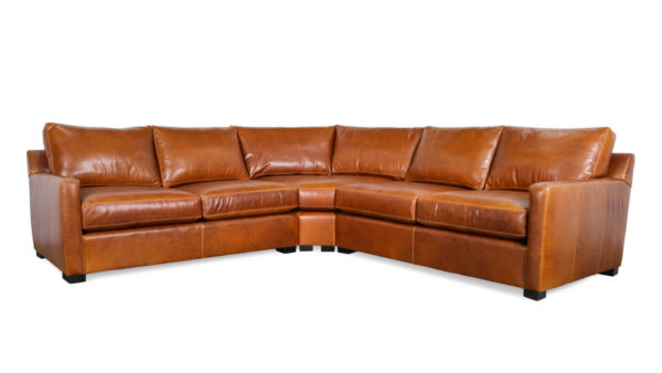 Brevard Radius Corner Leather Sectional 115 x 115 x 42 Mont Blanc Caramel by COCOCO Home
