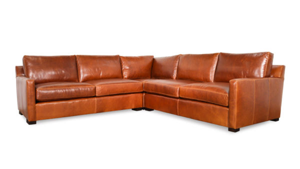 Brevard Square Corner Leather Sectional 113 x 113 x 42 Mont Blanc Caramel by COCOCO Home