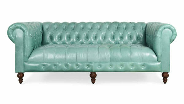 Chelsea Chesterfield Leather Sofa 85 x 46 Mont Blanc Rainforest 1 1