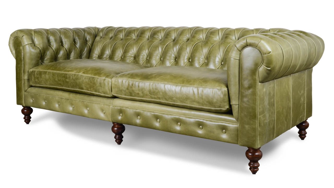 Classic Chesterfield Leather Sofa Mont Blanc Marsh