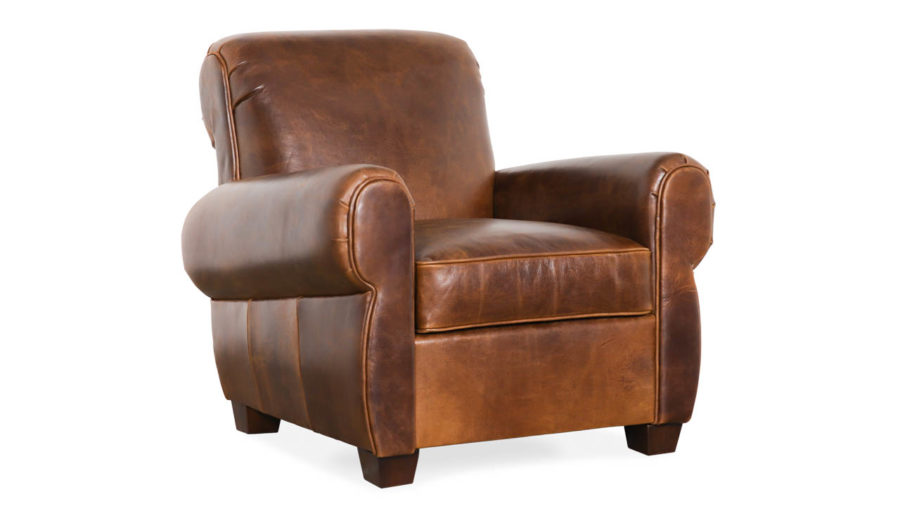 Club Classic Leather Chair Cambridge Dark Rum by COCOCO Home
