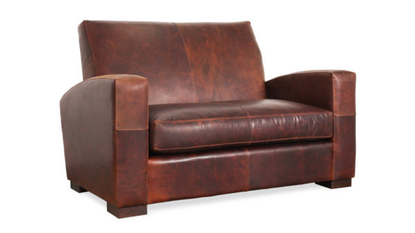 Davidson Leather Loveseat 58 x 36 Telluride Brown by COCOCO Home