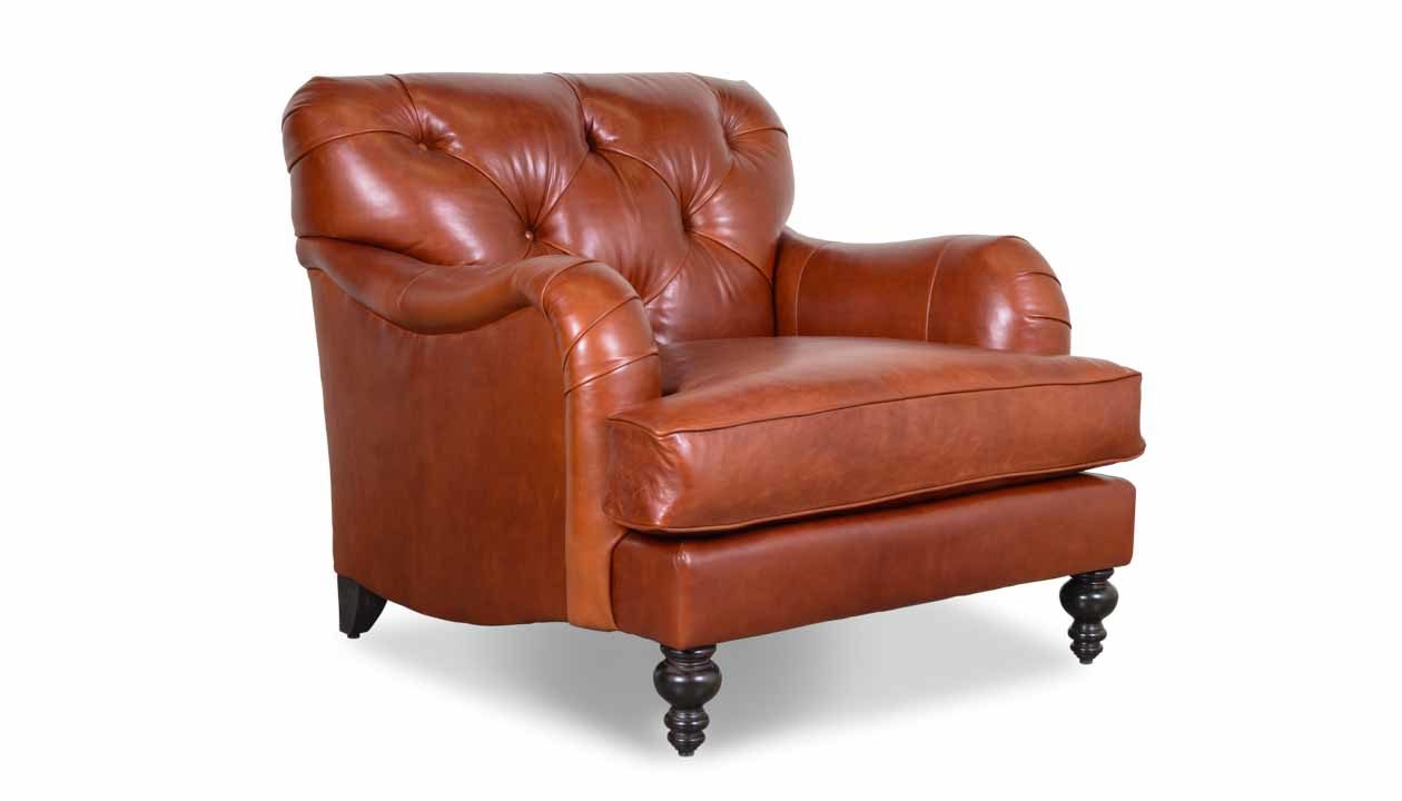 Cococo Home, Eastover Leather Chair, English roll arm, tufted english arm
