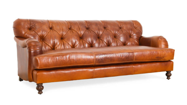 Eastover Leather Sofa 84.5 x 40 Mont Blanc Caramel by COCOCO Home