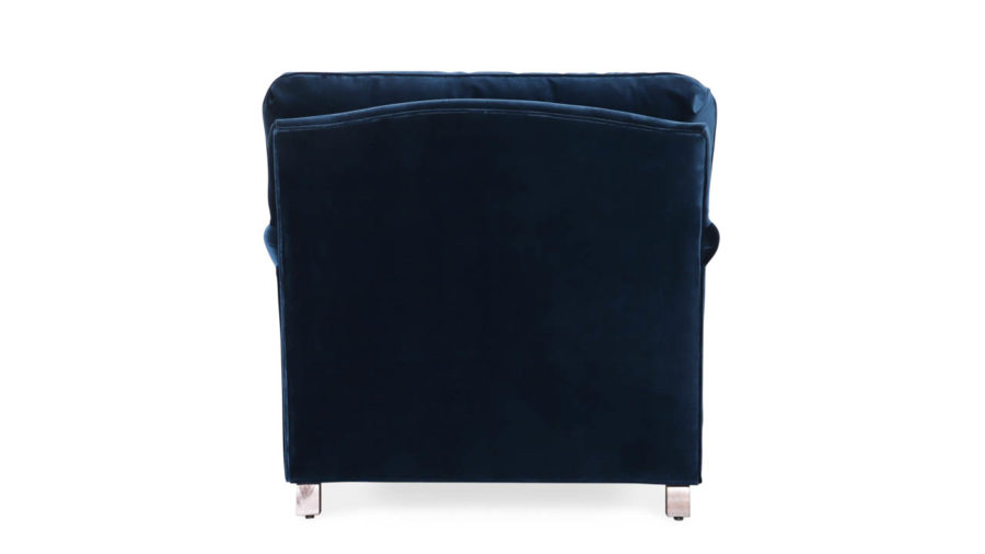 English Arm Pillow Back Fabric Chair 38 x 40 Como Indigo by COCOCO Home