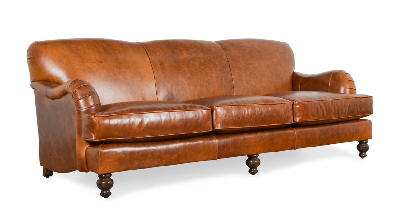 among Time series Creep English Roll Arm Tight Back Leather Sofa | COCOCO Home