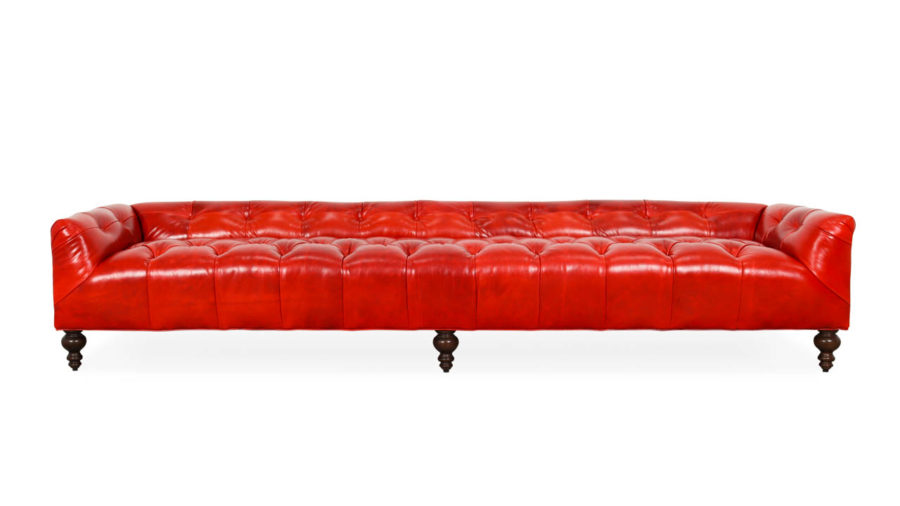 Field Leather Bench 108 x 29 Mont Blanc Crimson by COCOCO Home