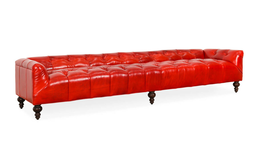 Field Leather Bench 108 x 29 Mont Blanc Crimson by COCOCO Home