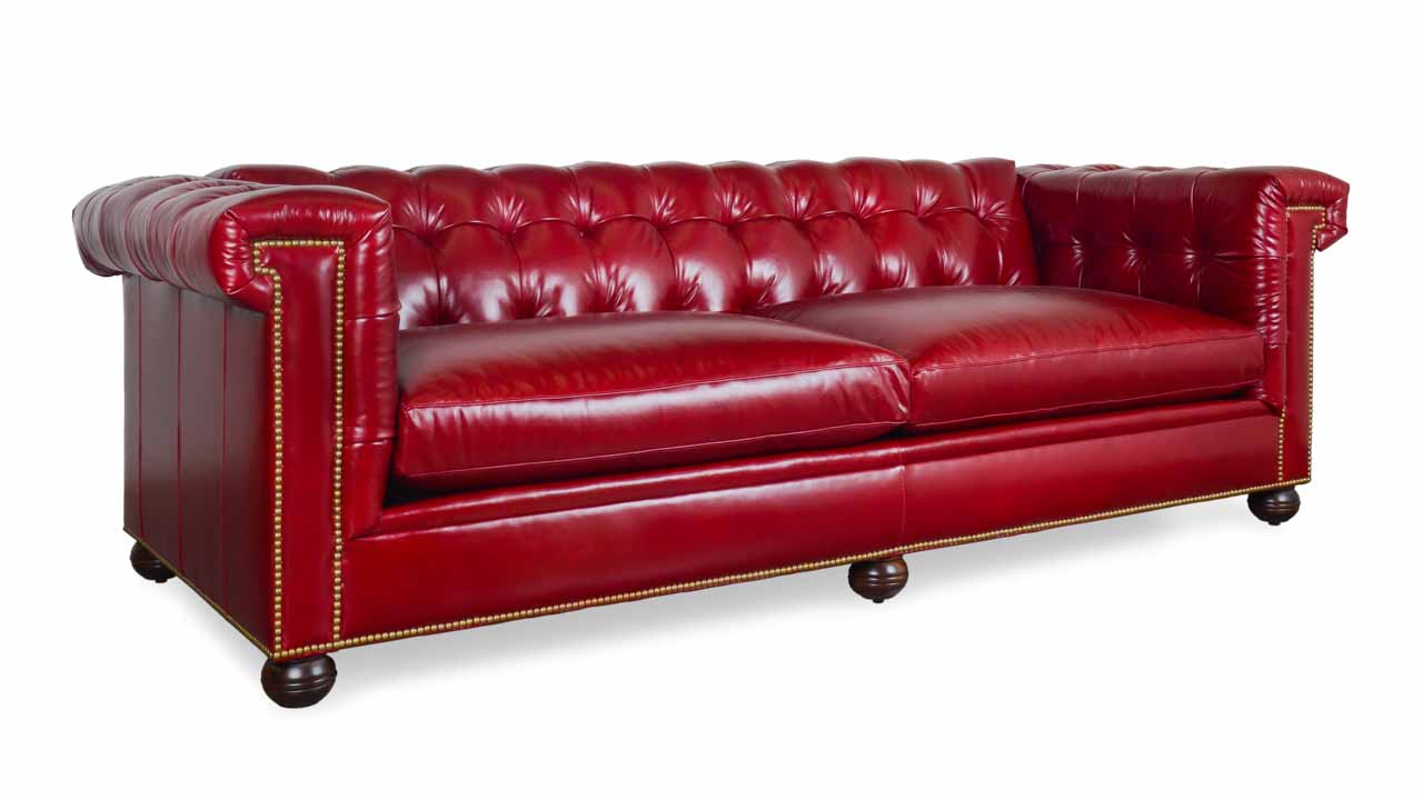 Lennox Leather Sofa 98 Firenze Cranberry