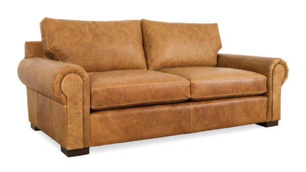 Lexington Leather Sofa 88 x 44 Brentwood Tan Milled by COCOCO Home