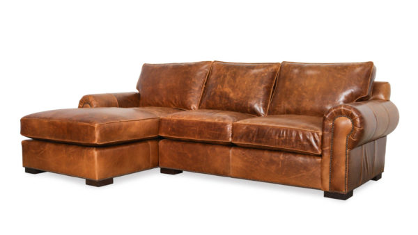 Lexington Single Chaise Leather Sectional 103 x 40 x 34 Bristol Sahara by COCOCO Home