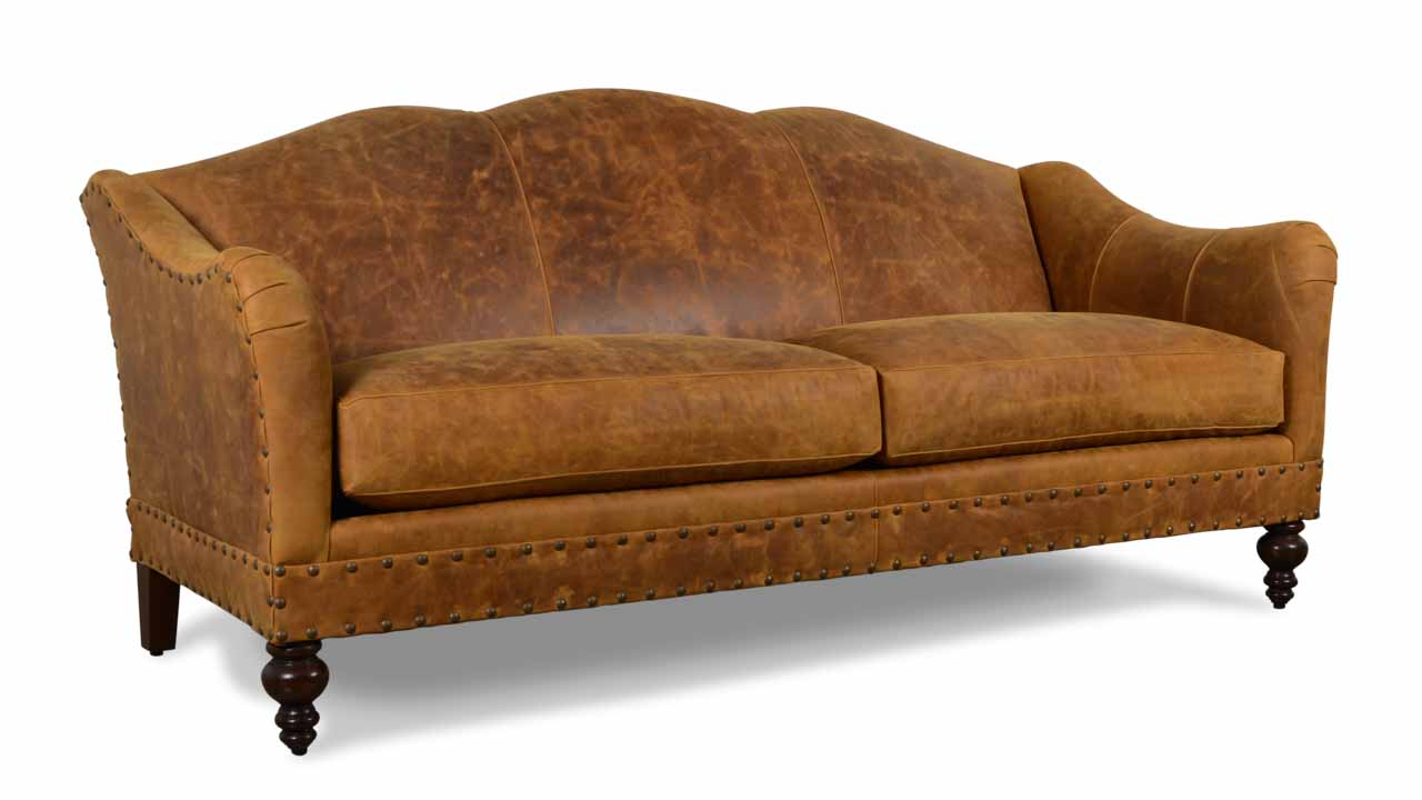 Raleigh Leather Sofa 81 x 30.5 Longhorn Brandy