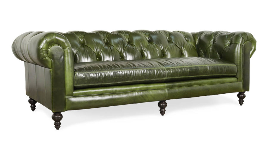 Soho Chesterfield Leather Sofa 96 x 42 Mont Blanc Winter Pine by COCOCO Home