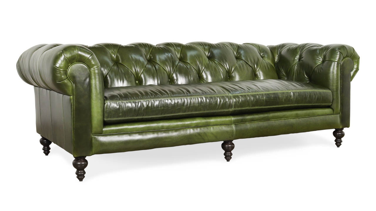Leather Chesterfield Sofa With Rolled, Leather Sofa Chesterfield