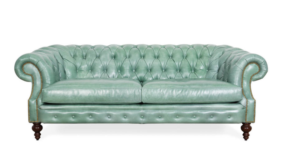 Biltmore Chesterfield Leather Sofa 85 x 40 Mont Blanc Rainforest 1 1