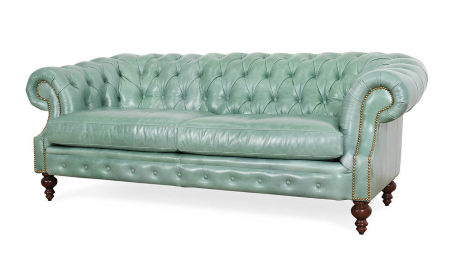 Biltmore Chesterfield Leather Sofa 85 x 40 Mont Blanc Rainforest 2 1
