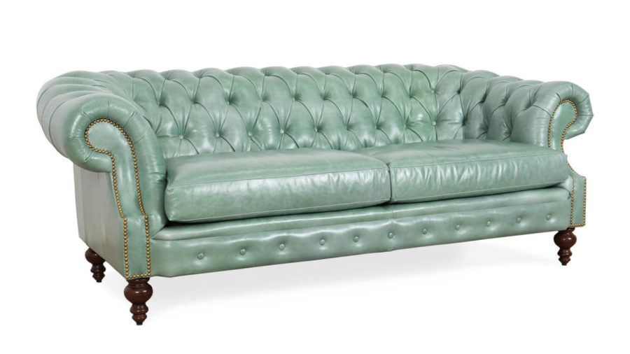 Biltmore Chesterfield Leather Sofa 85 x 40 Mont Blanc Rainforest 3 1
