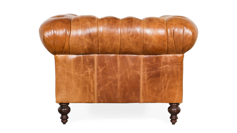 Classic Chesterfield Leather Chair 43 x 42 Cambridge Sycamore by COCOCO Home