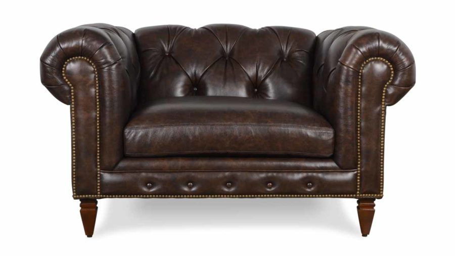Soho Chesterfield Leather Chair 55 x 42 Bronx Liberty by COCOCO Home