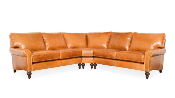 Dilworth Radius Corner Leather Sectional 106 x 106 x 38 Mont Blanc Sycamore by COCOCO Home
