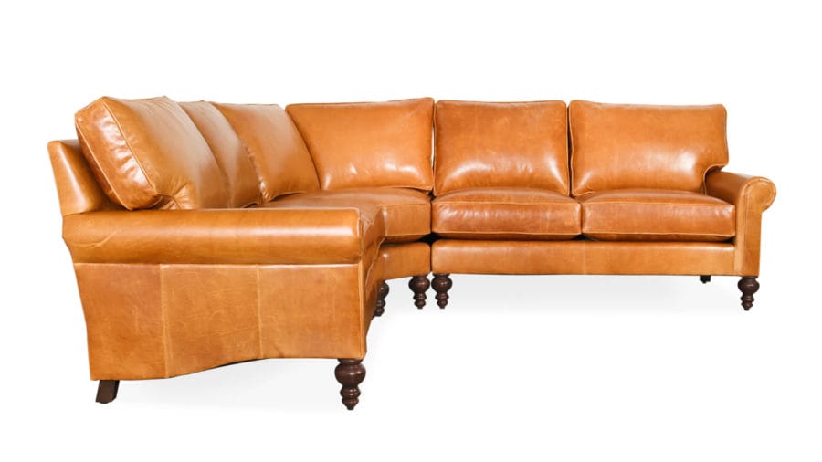 Dilworth Radius Corner Leather Sectional 106 x 106 x 38 Mont Blanc Sycamore by COCOCO Home