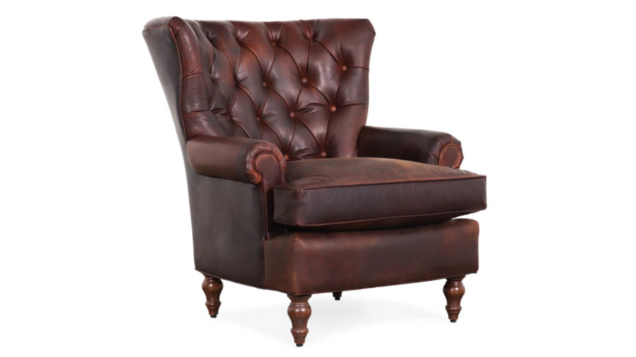 Blanton Leather Chair 34 x 34 Telluride Brown by COCOCO Home