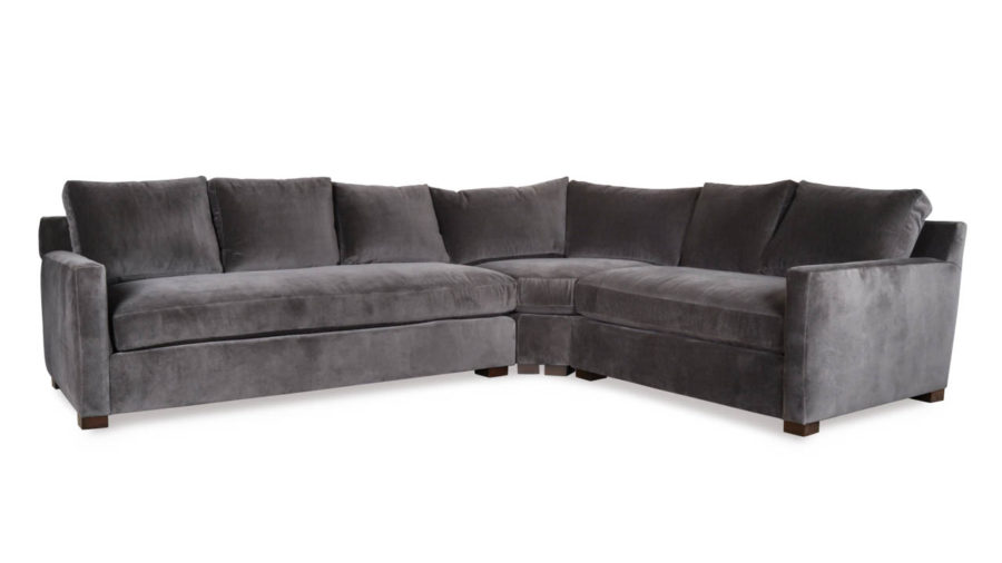 Brevard Radius L Fabric Sectional 127 x 103 Cannes Dark Grey by COCOCO Home