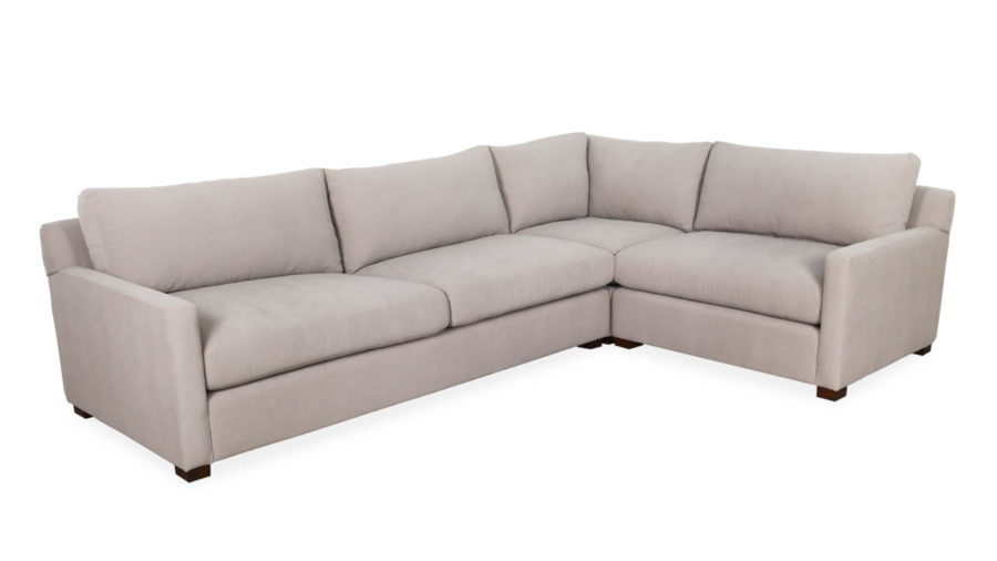 Brevard Square L Fabric Sectional 131 x 89 x 42 Varick Cement by COCOCO Home