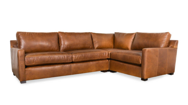 Brevard Square L Leather Sectional 119 x 95 x 42 Berkshire Tan by COCOCO Home