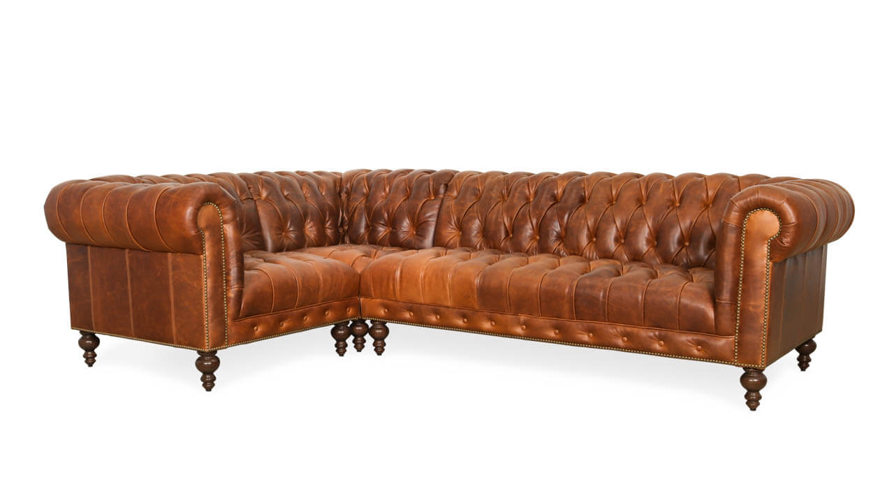 Chelsea Chesterfield Square “L” Leather Sectional