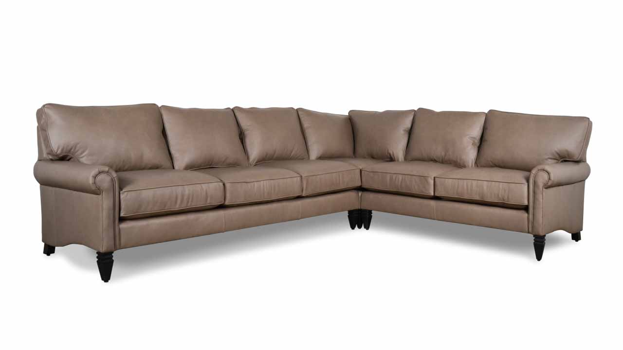 Dilworth Square L Leather Sectional 129 x 99 x 38 Rangers Mushroom