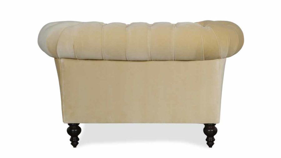 English Chesterfield Fabric Chair 55 x 40 Como Cement