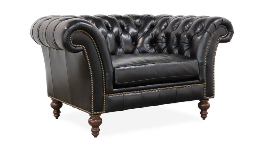 Traditional Leather Chair, Chesterfield Chair, Cococo Home, Moore and Giles, Mont Blanc Midnight