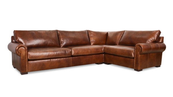 Lexington Square L Leather Sectional 125 x 86 x 38 Belmont Tobacco by COCOCO Home