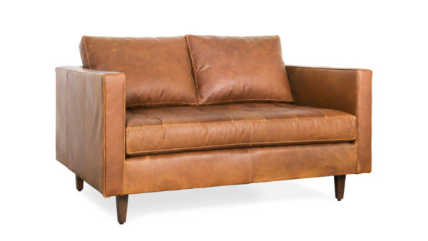 Madison Leather Loveseat 58 x 40 Berkshire Tan by COCOCO Home
