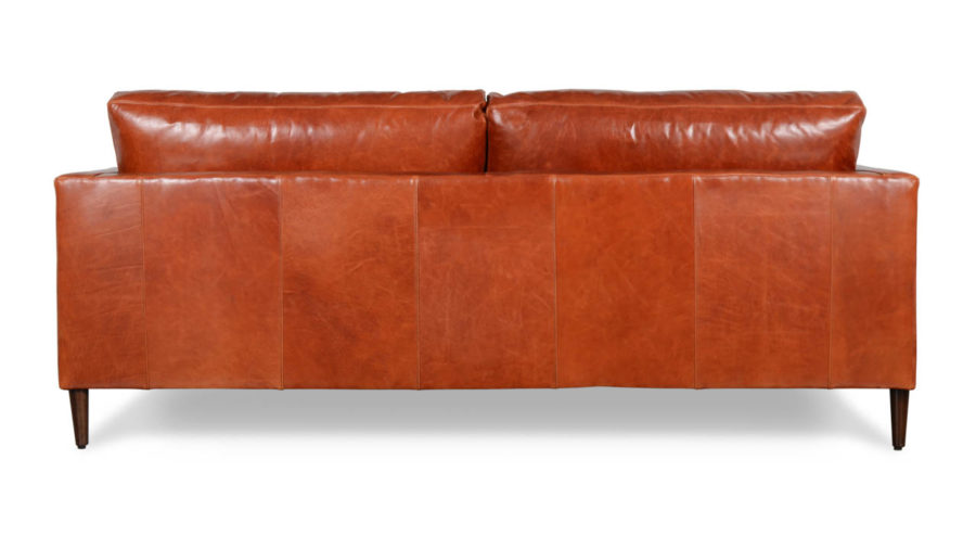 madison mid century top grain leather sofa set