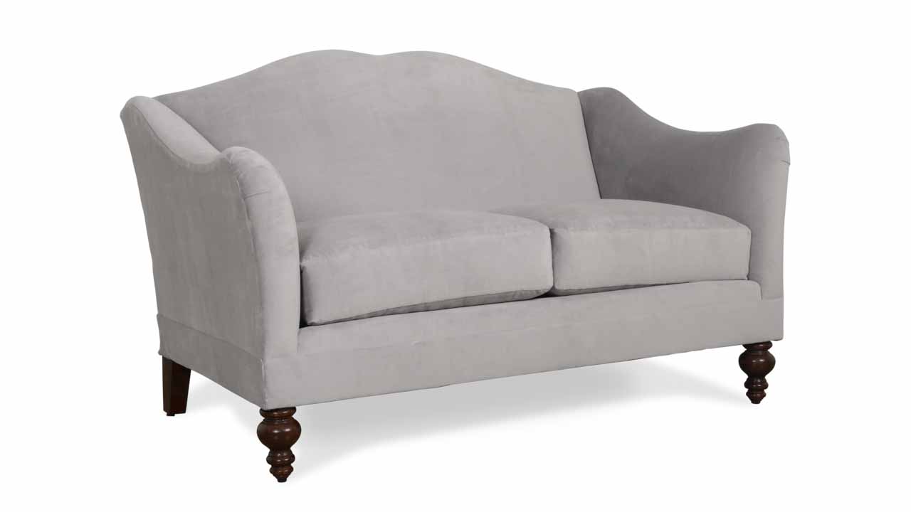 Raleigh Fabric Loveseat 58 Cannes Cannon Grey Angle
