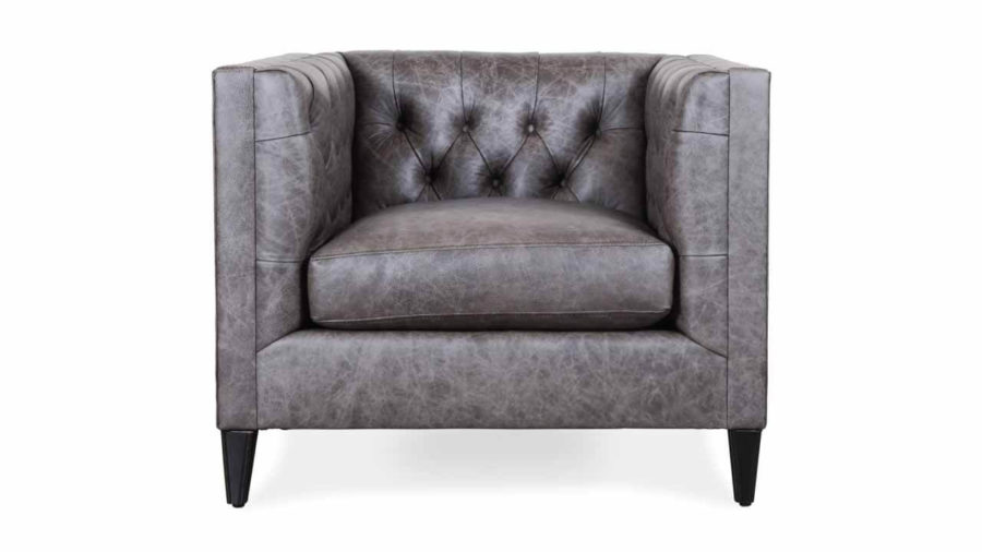 Belmont Leather Chair 37 x 35 Saloon Grey 1 1 1