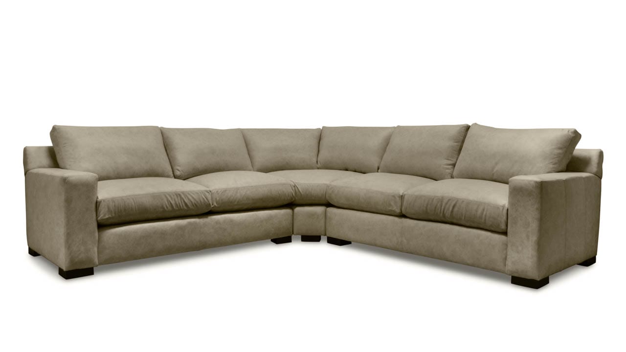 COCOCOHome | Durham Radius Corner Leather Sectional - Made in USA