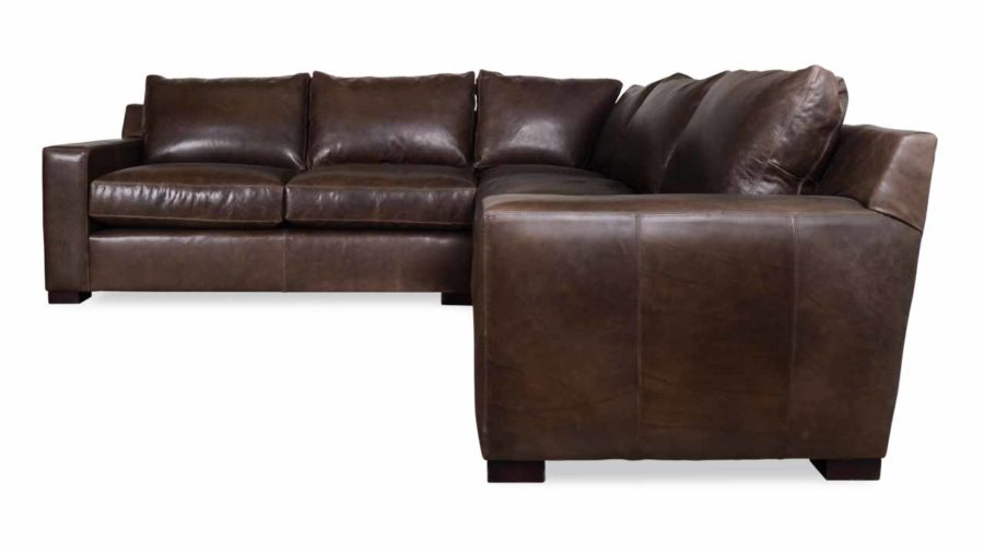 Durham Square Corner Leather Sectional 106 x 106 x 38 Berkshire Anthracite