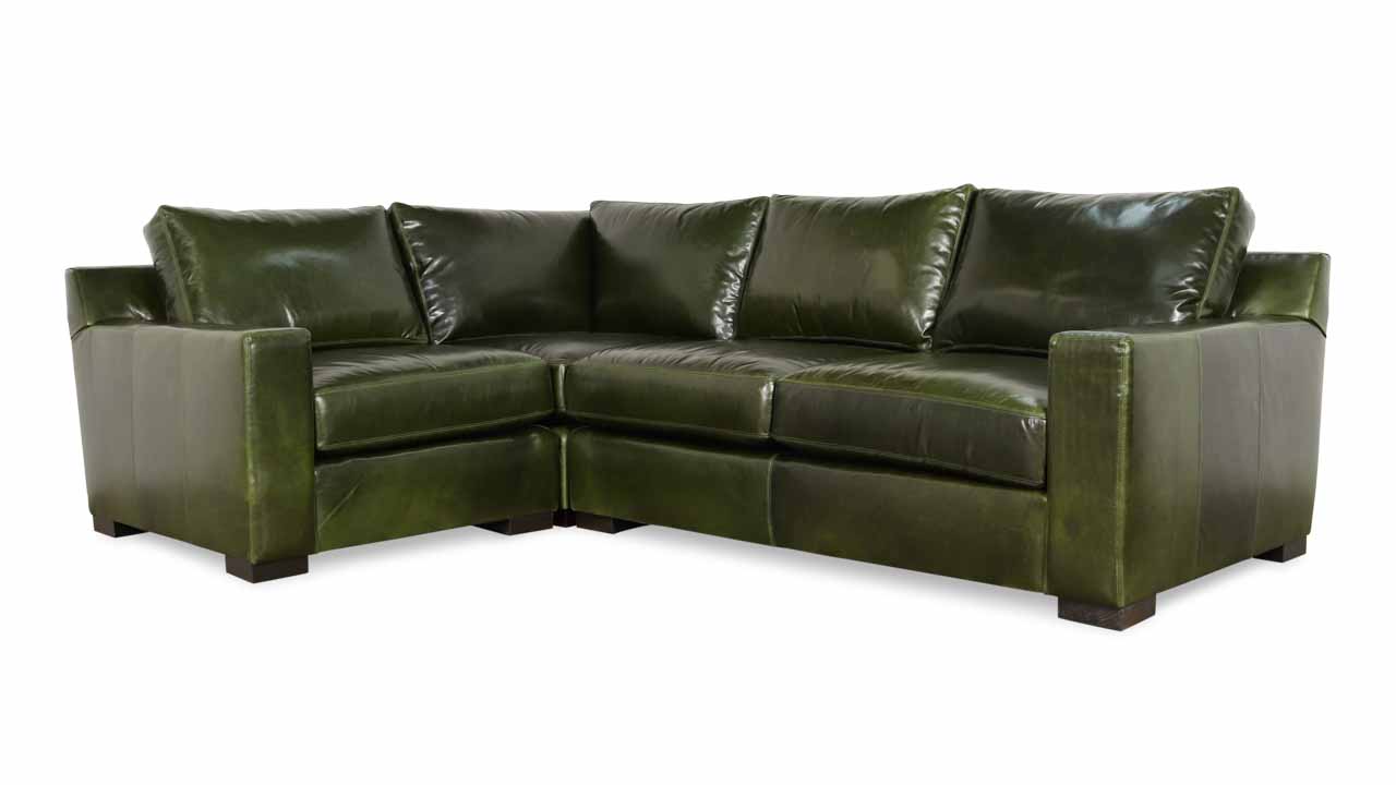 Cococo Home, Leather Sectional, Contemporary leather sectional,Durham Square L Leather Sectional 80 x 110 x 42 Mont Blanc Winter Pine