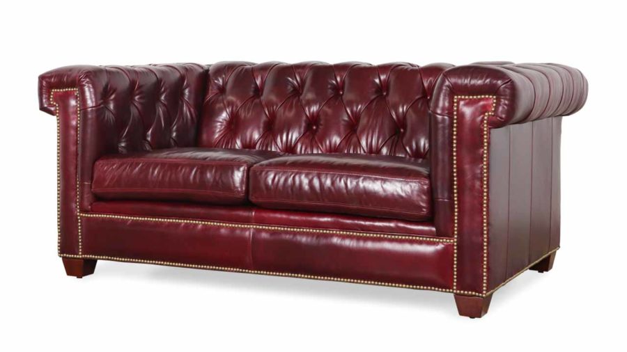 Lennox Leather Loveseat 70 x 42 Echo Merlot by COCOCO Home