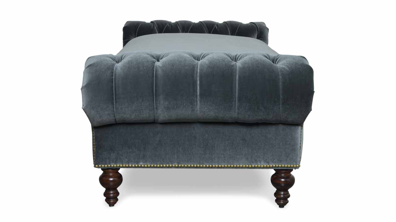 Chesterfield Fabric Daybed Como Dark Grey