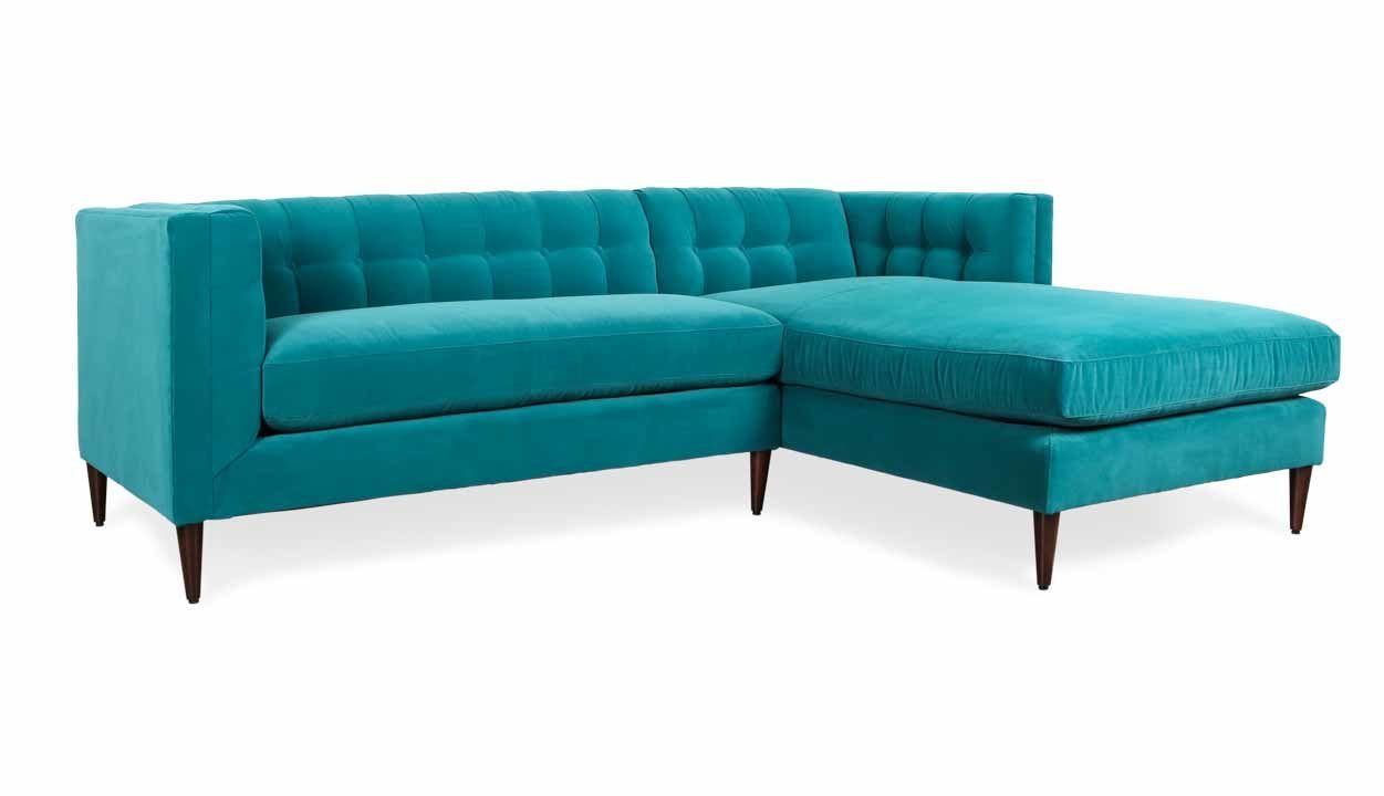 Arden Single Chaise Fabric Sectional Henry Peacock, MCM, Mid-Century Modern