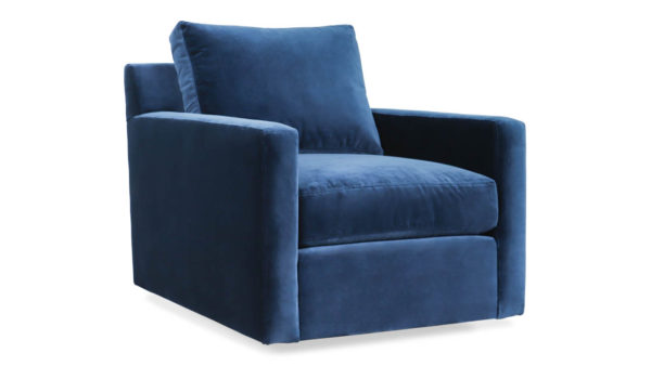 Brevard Fabric Swivel Chair 33.5 x 42 Como Indigo by COCOCO Home