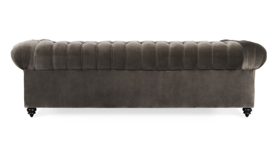 Classic Chesterfield Fabric Sleeper Sofa 96 x 42 Cannes Dark Grey
