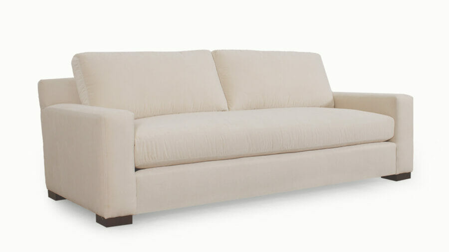 Durham Sofa Bench Cushion 93 x 42 Fabric JBM Porto Snow Legs 3000 Walnut Finish PO 11395
